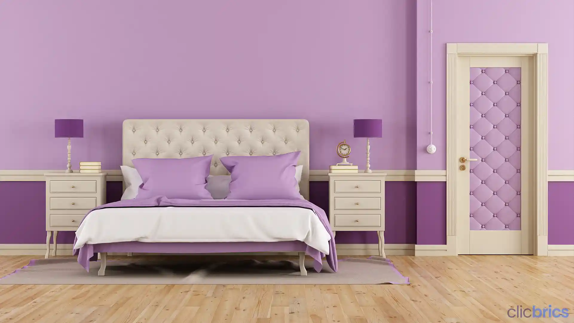 purple colour combination for wall